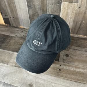 Vineyard Vines Adjustable Baseball Cap - Black Whale Logo
